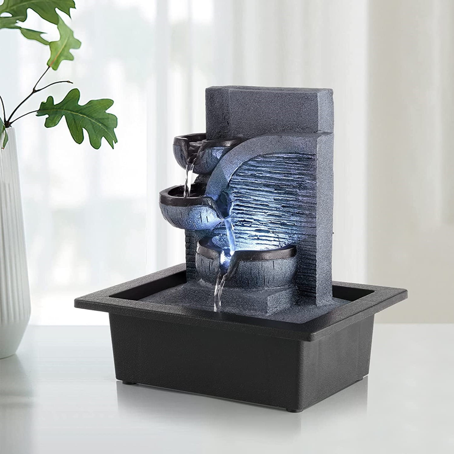 BEAMNOVA Tabletop Water Fountain with Soft LED Light
