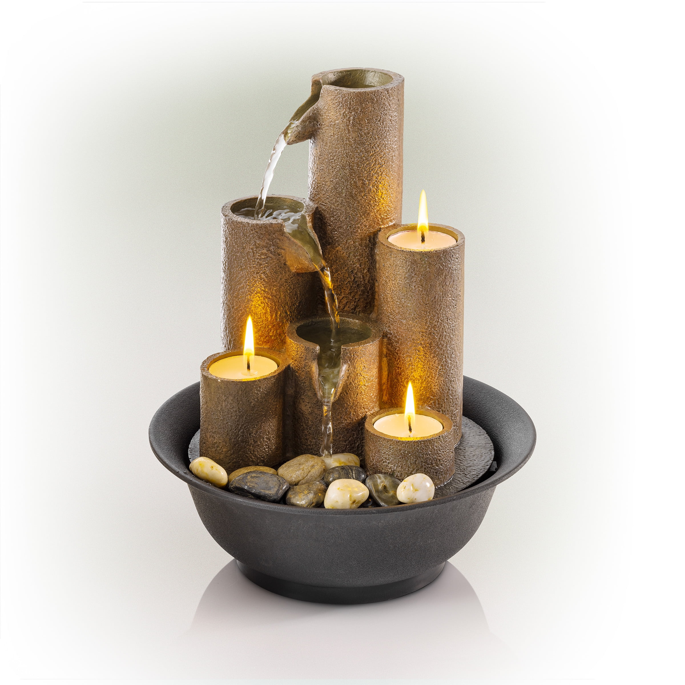 Alpine 11" 3-Tier Polyresin Electric Tabletop Fountain