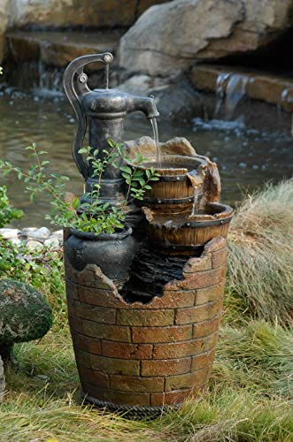 Glenville Water Pump Cascading Fountain in Brown/Black