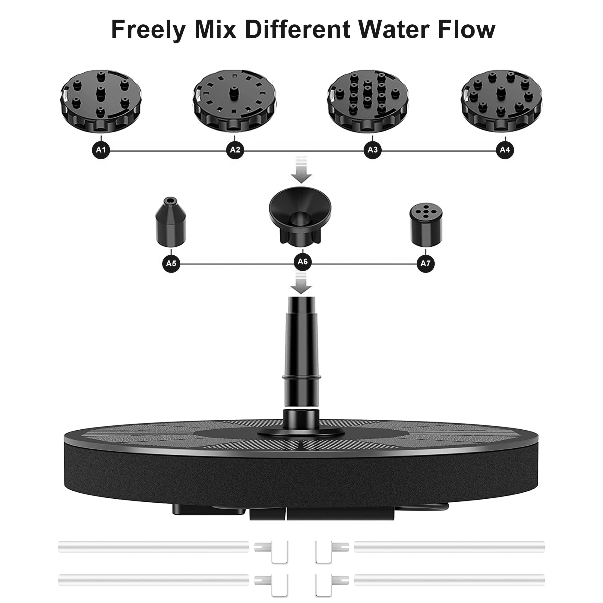 Solar Fountain Pump for Bird Bath and Garden