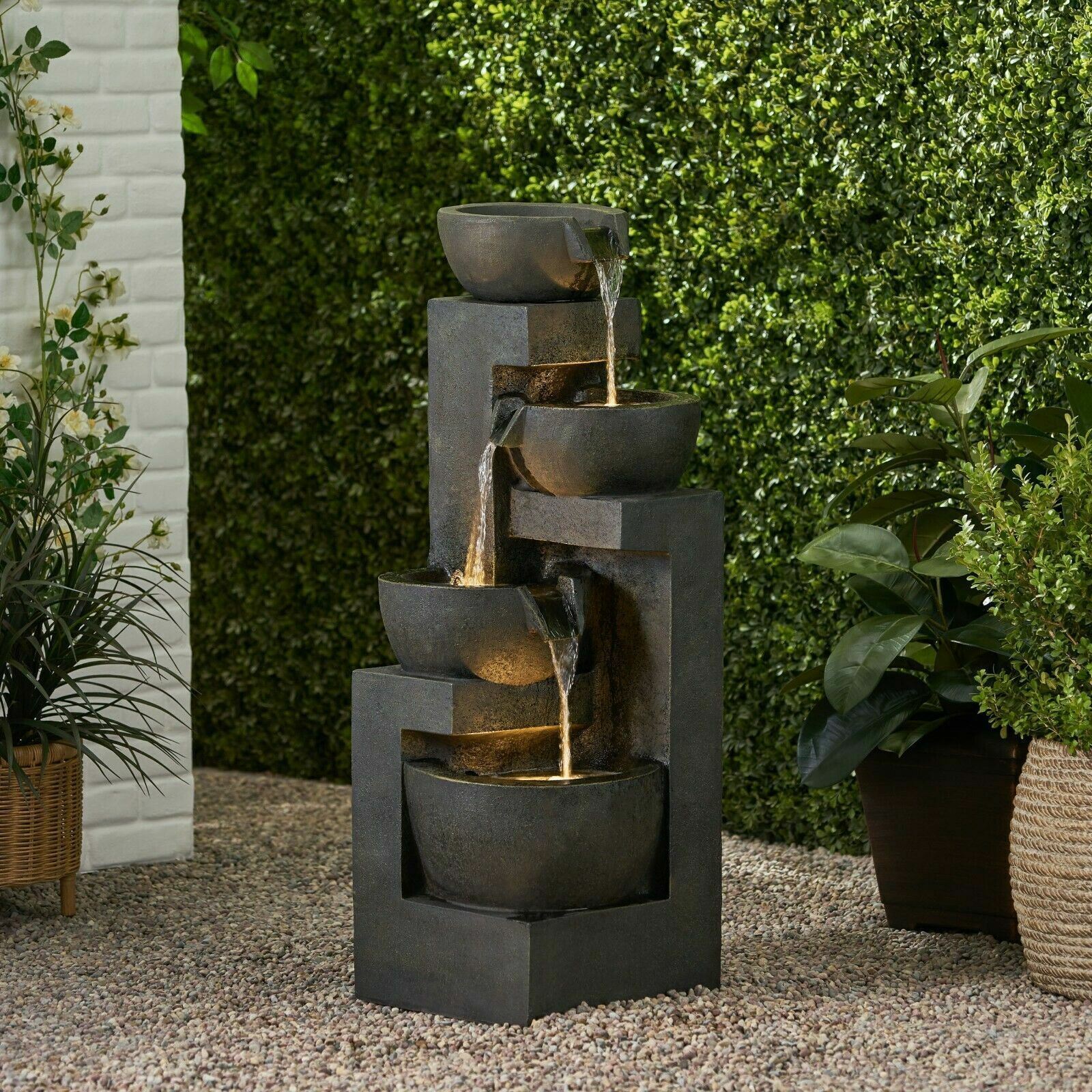 Ascot Outdoor Modern 3 Tier Fountain