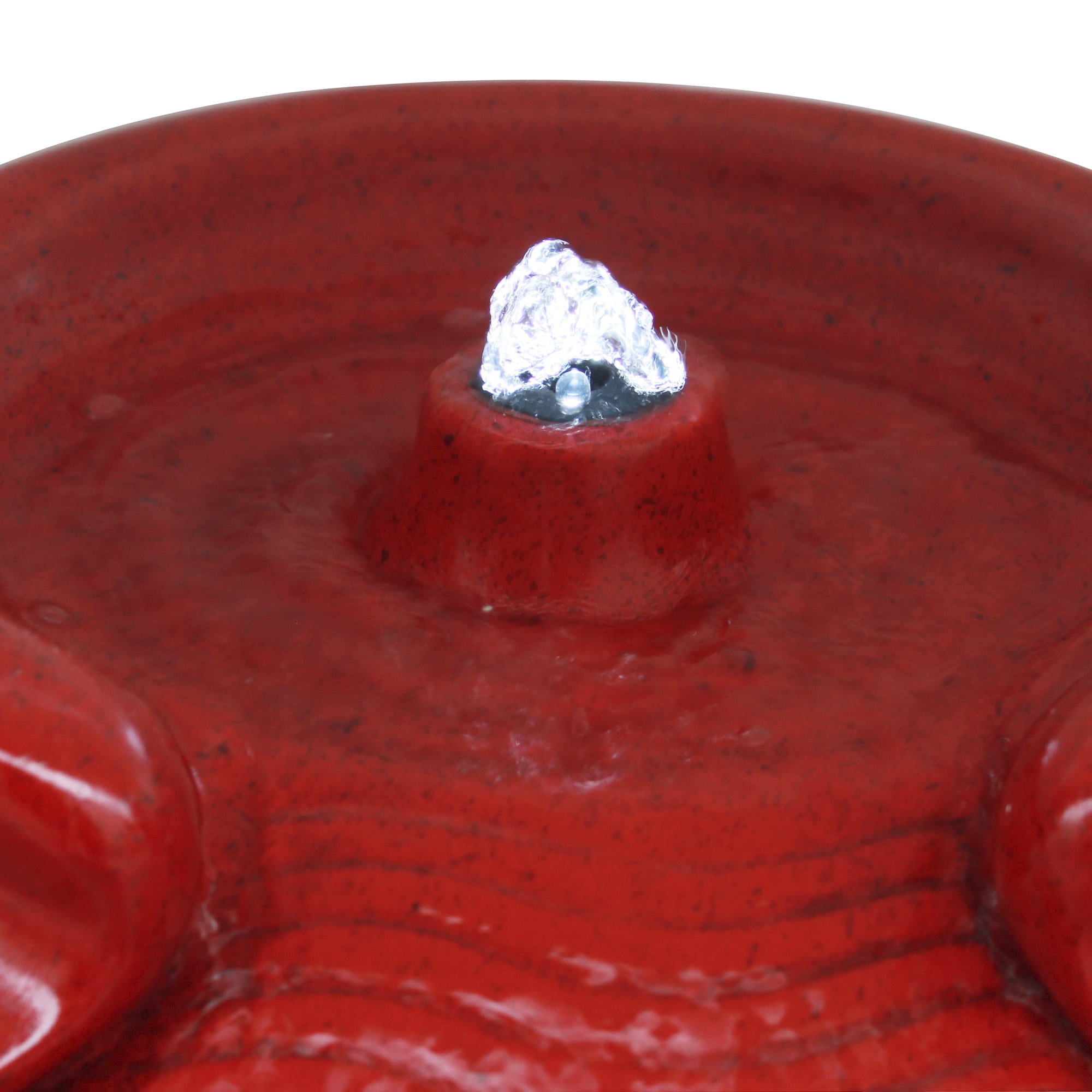 Teamson Home Glazed Pot Outdoor Fountain with LED
