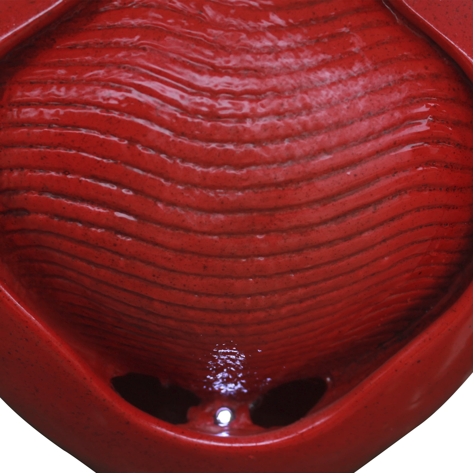 Teamson Home Glazed Pot Outdoor Fountain with LED