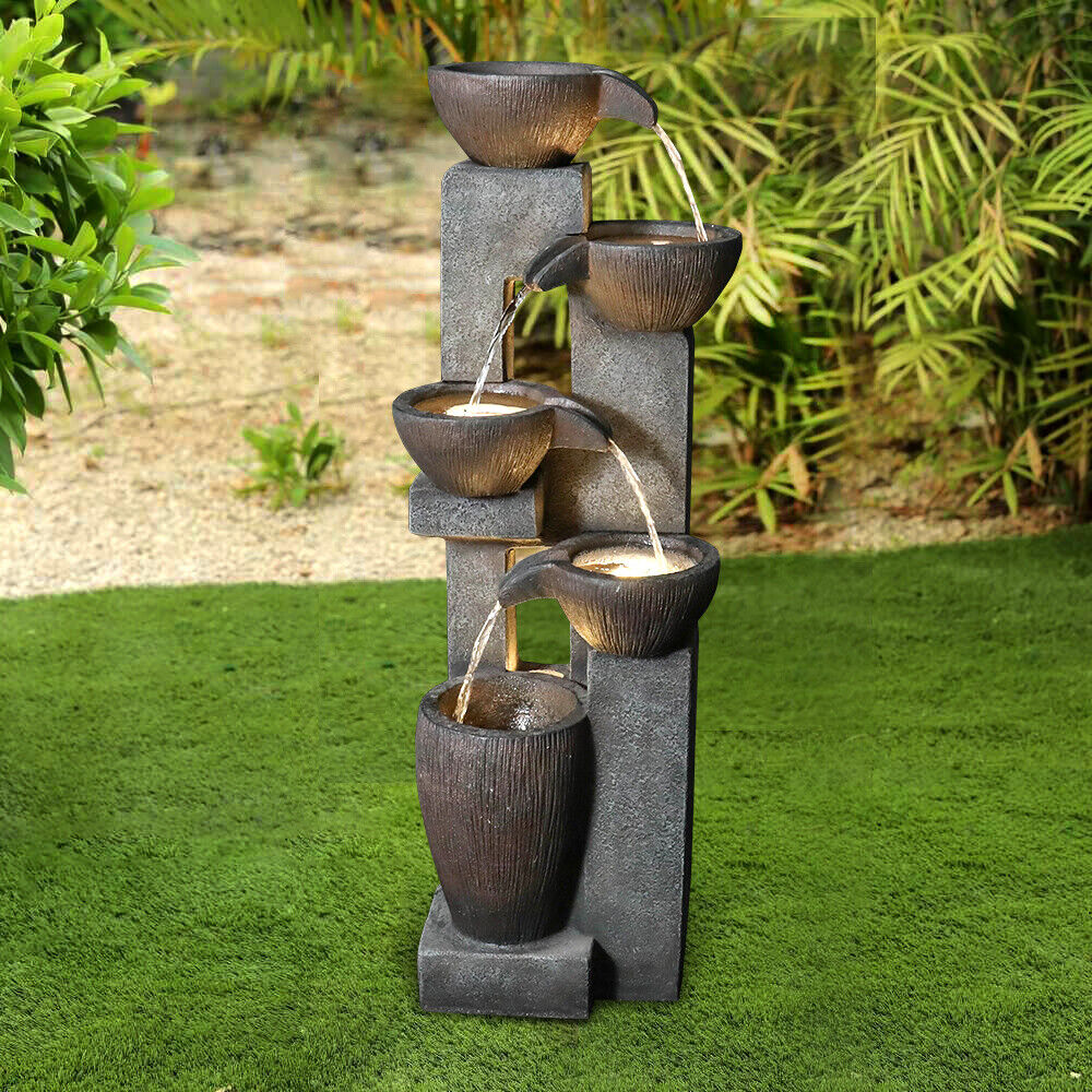 5-tier Outdoor Water Fountain with LED Lights