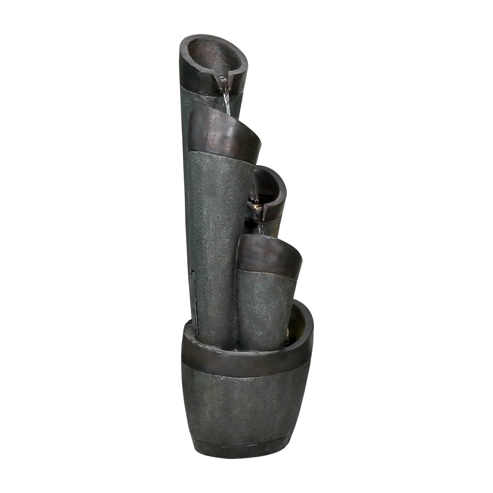 5-Tier Water Fountain with LED Lights - Patio/Garden