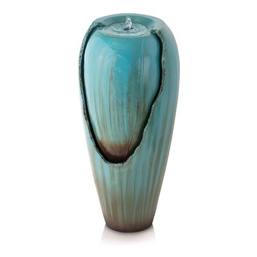 Antique Jar Outdoor Water Fountain with LED Lights