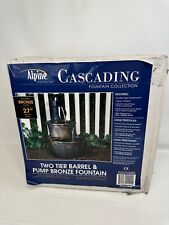 Alpine 2-Tiered Barrel Water Fountain, 27", Bronze