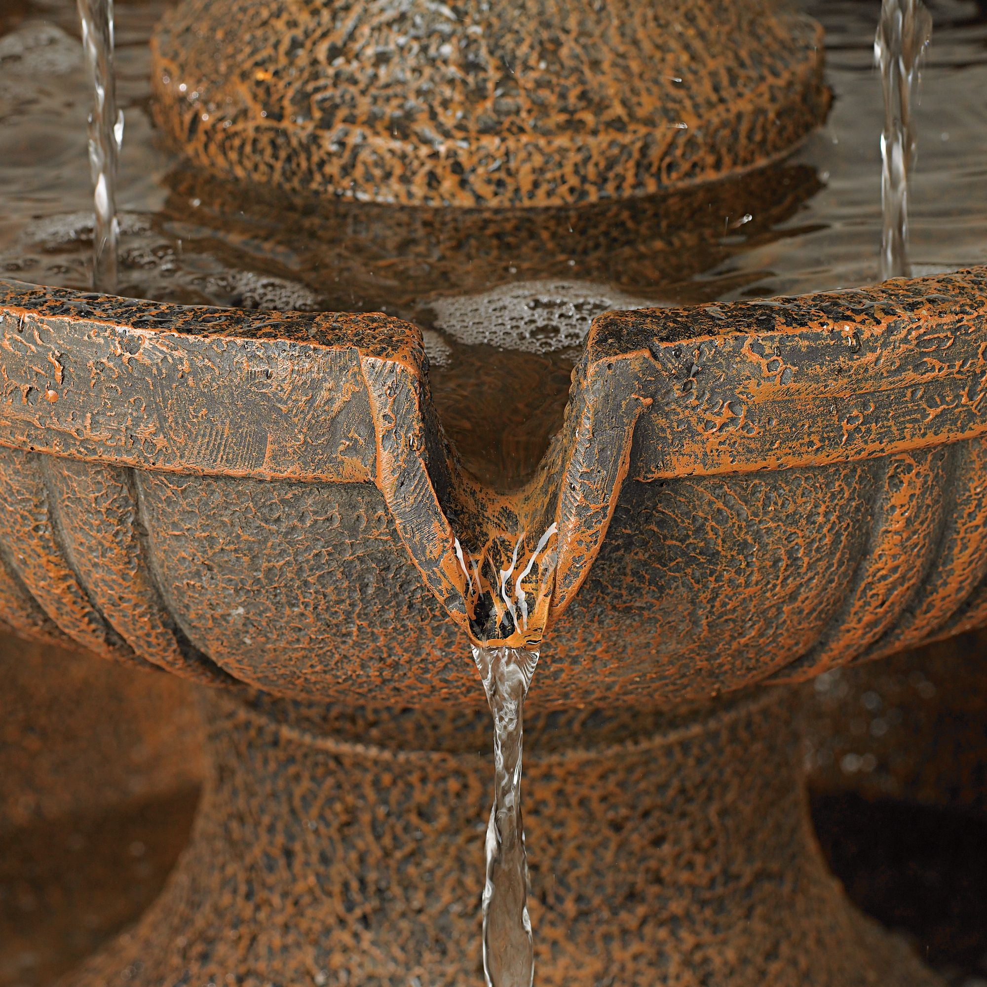 Rustic 3 Tier Cascading Water Fountain for Outdoor Décor