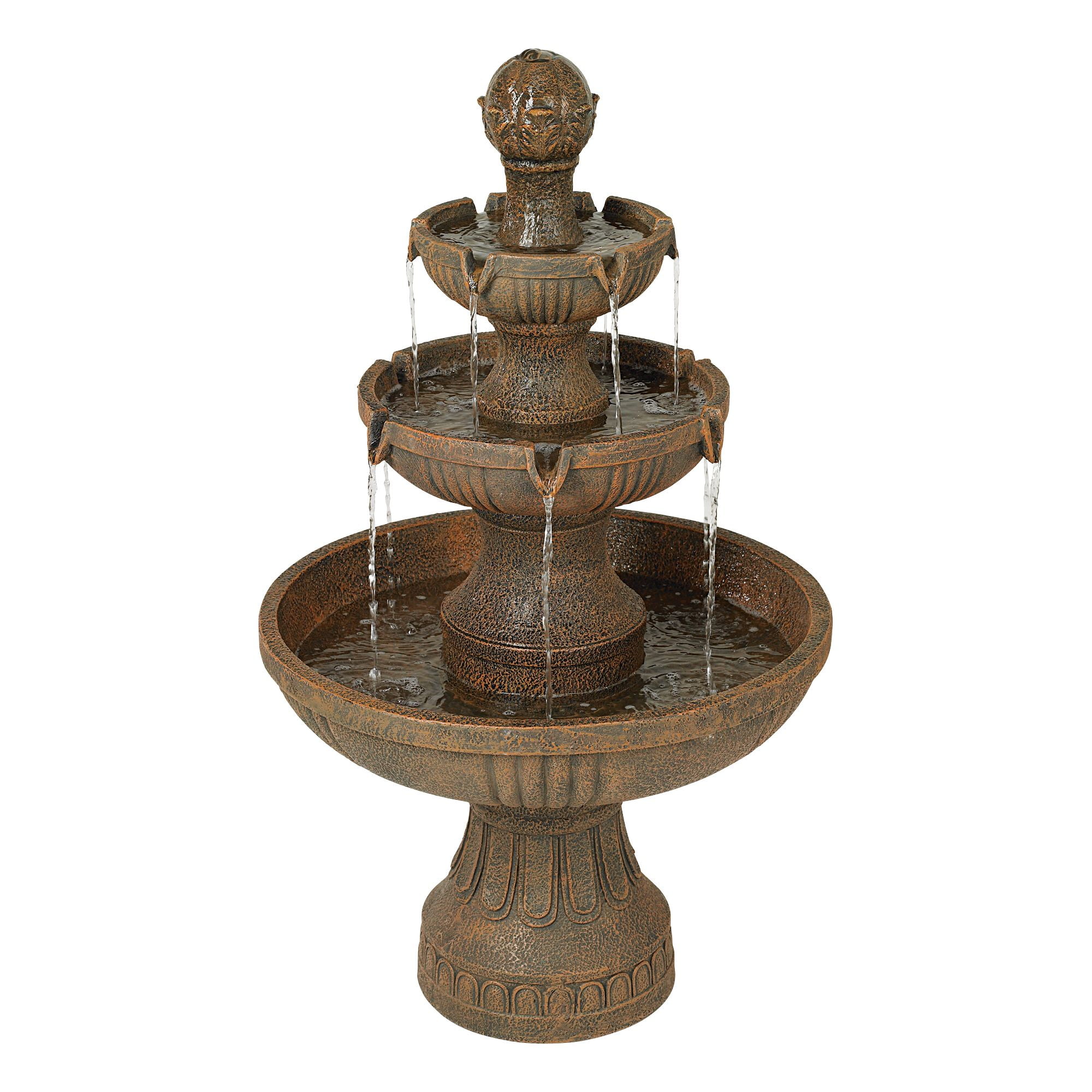 Rustic 3 Tier Cascading Water Fountain for Outdoor Décor