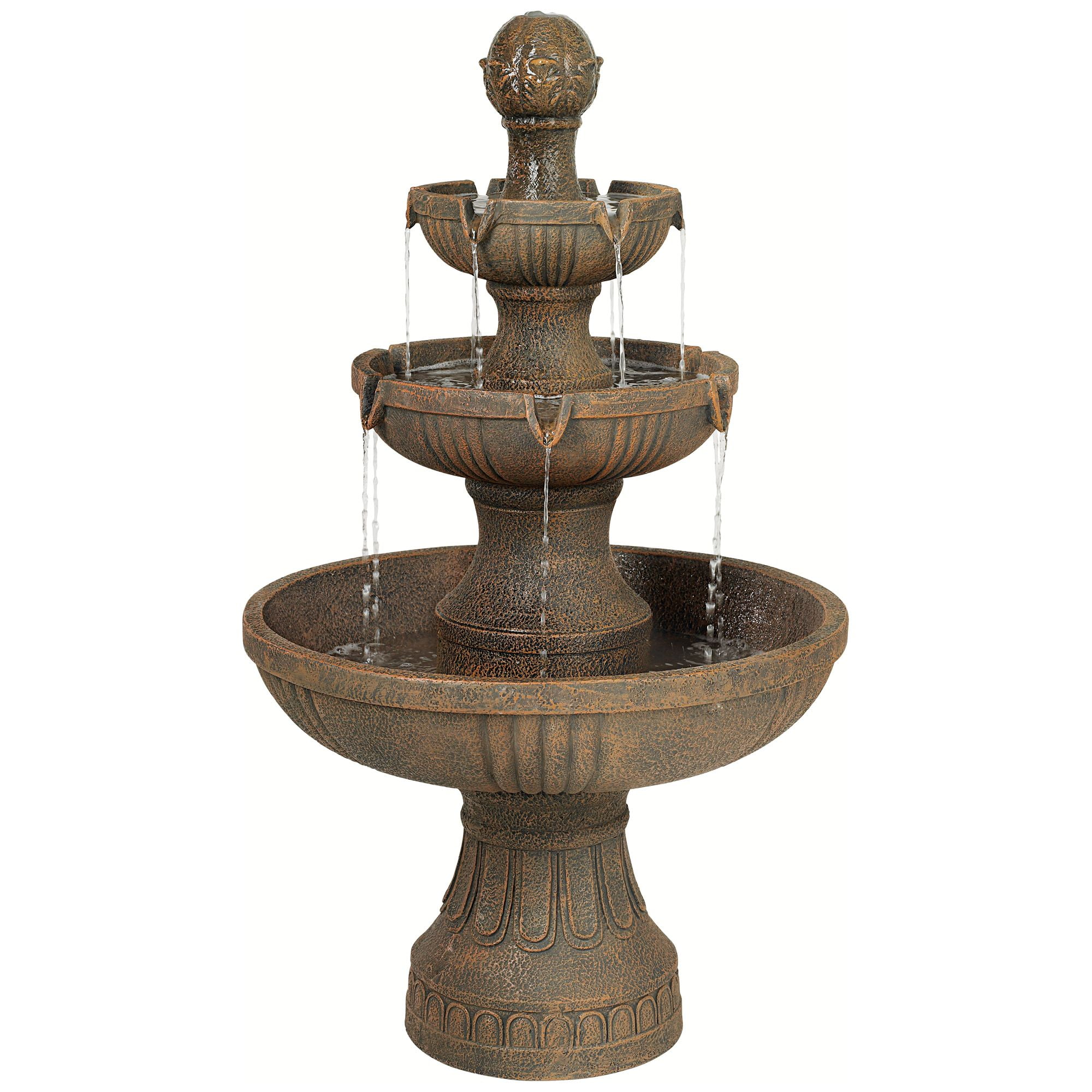 Rustic 3 Tier Cascading Water Fountain for Outdoor Décor