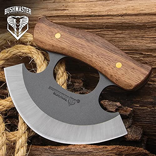 BUSHMASTER Wilderness Ulu Knife with Leather Sheath