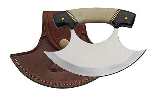 Horn and Bone Handle Crescent Blade Ulu Knife