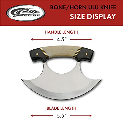 Horn and Bone Handle Crescent Blade Ulu Knife