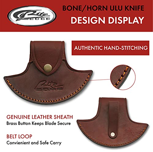 Horn and Bone Handle Crescent Blade Ulu Knife
