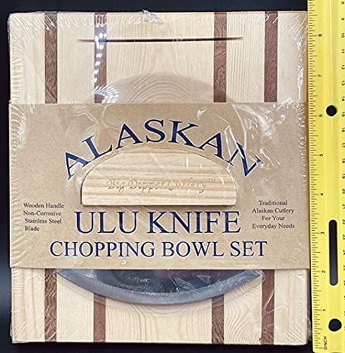 Alaska Ulu Knife Set with Chopping Bowl and Claws