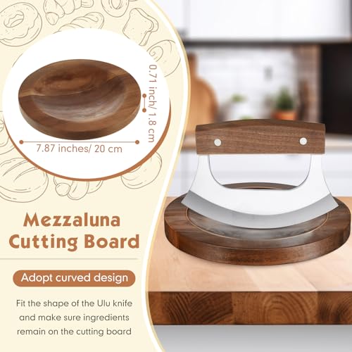 Mezzaluna Ulu Knife and Cutting Board Set