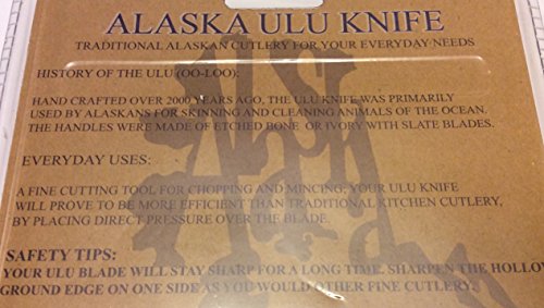 Moose Handle Pocket Ulu Knife with Scrimshaw Design