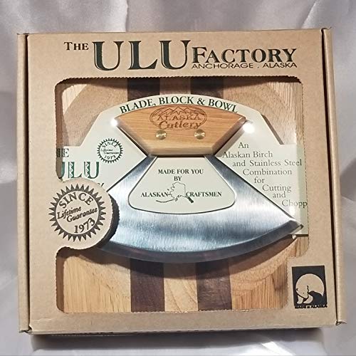 6" Ulu Knife with Birch Cutting Board Set
