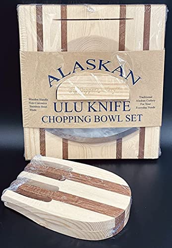 Alaska Ulu Knife Set with Chopping Bowl and Claws
