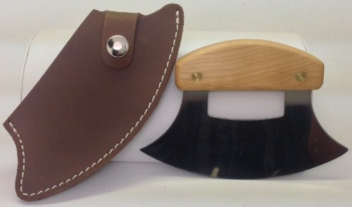 Dark Leather Sheath for Ulu Knife - Inupiat Style