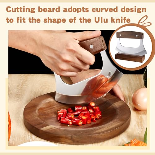 Mezzaluna Ulu Knife and Cutting Board Set