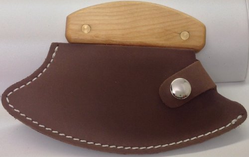 Dark Leather Sheath for Ulu Knife - Inupiat Style