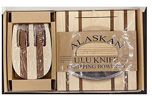 Alaska Ulu Knife Set with Chopping Bowl and Claws