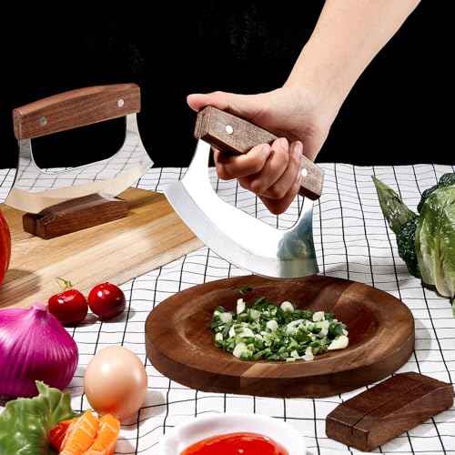 Mezzaluna Ulu Knife and Cutting Board Set