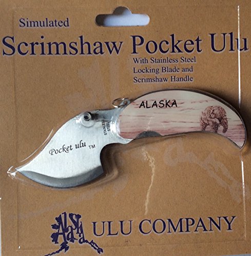 Grizzly Bear Handle Pocket Ulu Knife