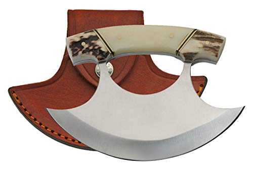 Stag Handle 5.5" Crescent Blade Ulu Knife