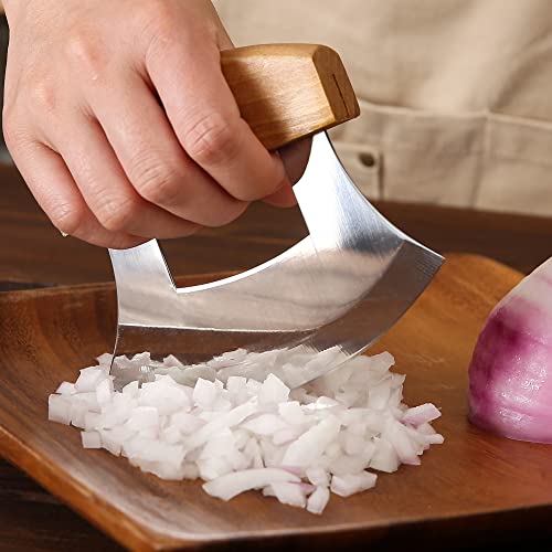 5-Inch Alaskan Ulu Knife with Wooden Stand