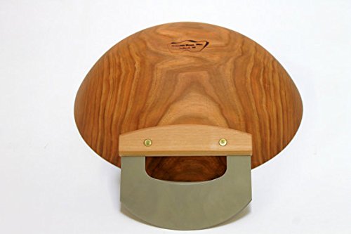 Cherry Wood Chopping Bowl with Ulu Knife Set