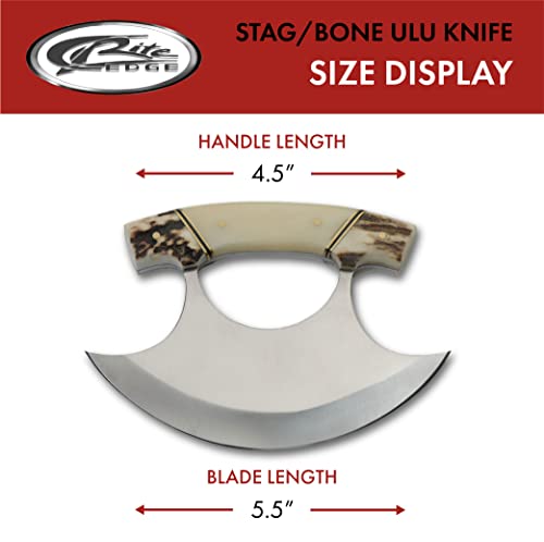 Stag Handle 5.5" Crescent Blade Ulu Knife