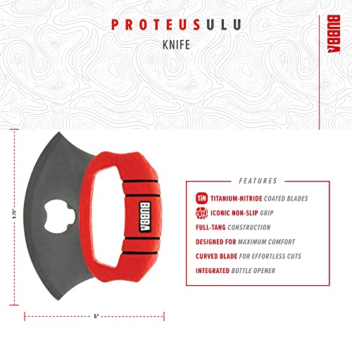 BUBBA ULU Knife with Grip Handle and Sheath