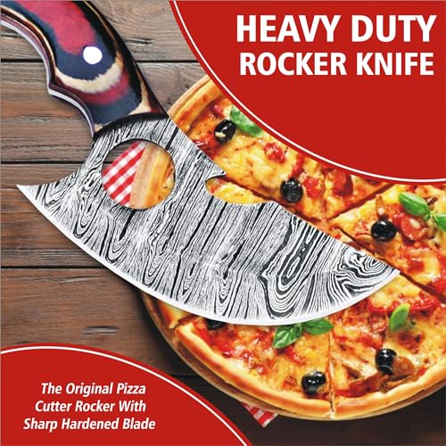 HUNTLUX Premium Ulu Chef Knife with Leather Sheath