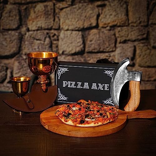 Viking Steel Ulu Pizza Cutter - Medieval Design