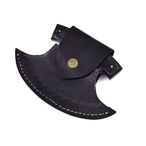 Handmade Damascus Steel Ulu Knife with Sheath