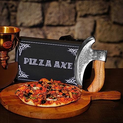 Viking Steel Ulu Pizza Cutter - Medieval Design