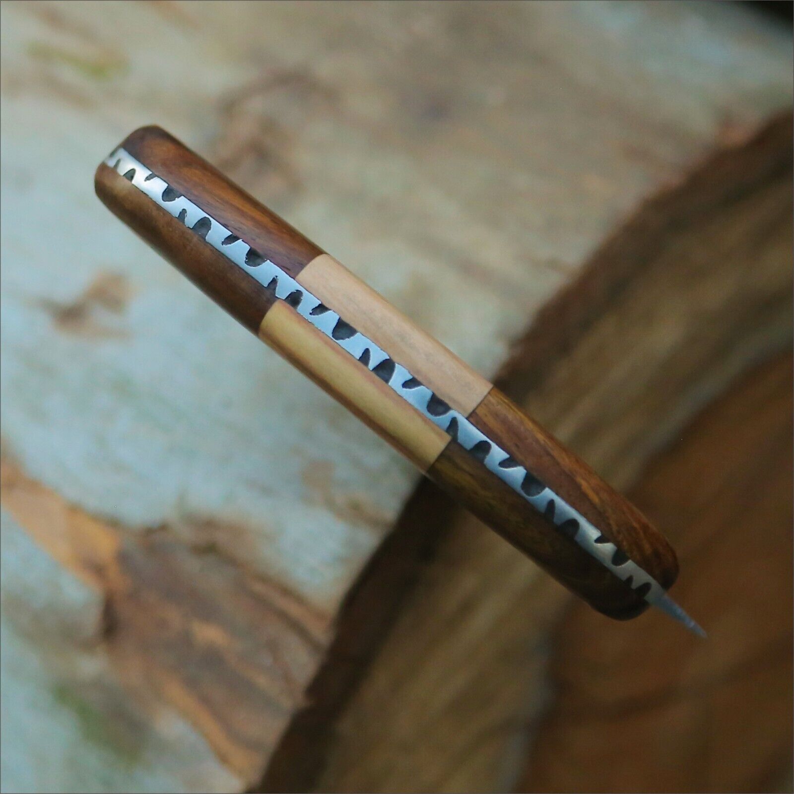 Hand-Forged Damascus Steel Alaskan Ulu Knife