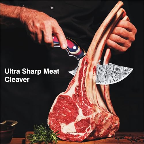 HUNTLUX Premium Ulu Chef Knife with Leather Sheath