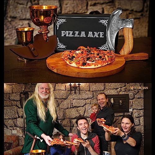 Viking Steel Ulu Pizza Cutter - Medieval Design