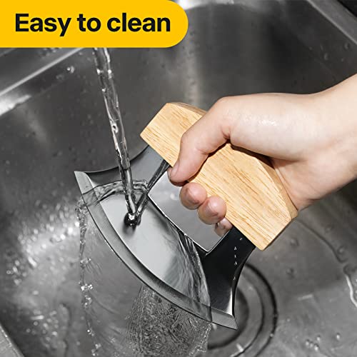 Wood Handled Stainless Steel Ulu Pizza Cutter