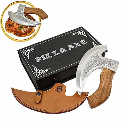 Viking Steel Ulu Pizza Cutter - Medieval Design
