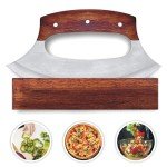 HUNTLUX Stainless Steel Alaskan Ulu Knife & Stand