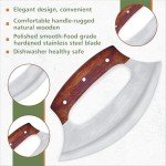 HUNTLUX Stainless Steel Alaskan Ulu Knife & Stand