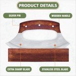 HUNTLUX Stainless Steel Alaskan Ulu Knife & Stand