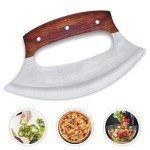 HUNTLUX Stainless Steel Alaskan Ulu Knife & Stand