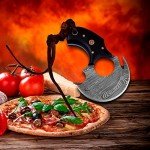 Damascus Steel Alaskan Ulu Knife with Rosewood Handle