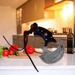 Damascus Steel Alaskan Ulu Knife with Rosewood Handle