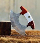 Handmade Damascus Ulu Knife – 5.5" Pizza Cutter